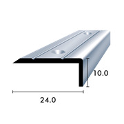 Profil de transition en aluminium 10.0x24.0mm argent éloxé, percé