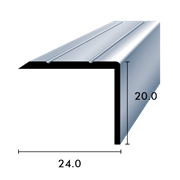 Profil de transition en aluminium 20.0x24.0mm argent éloxé