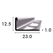 Profil d'arrêt coudé et poinçonné 12.5mm acier inox