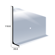 Aluminiumsockel mit Fuss 110/20mm, silber eloxiert, gelocht