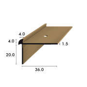 Profilo per gradini con raccordo su due lati 4.0 mm bronzo anodizzato, forato