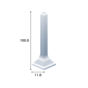Aluminium Aussenecke mit Fuss 100/11mm, silber