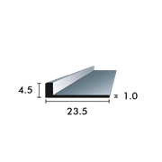 Profil d'arrêt non coudé et non poinçonné 4.5mm, argent éloxé