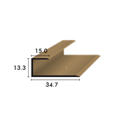 Parkett und Laminat U-Profil 13.3mm gelocht, bronze eloxiert
